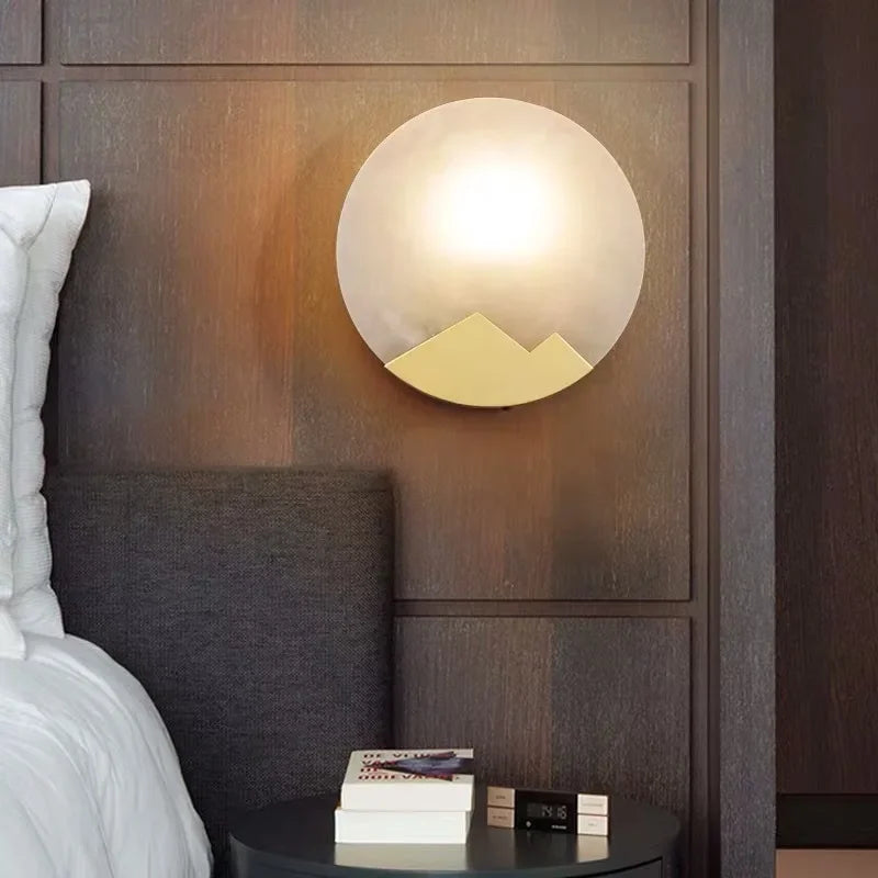 Afralia™ Nordic Copper Marble Wall Lamp: Minimalist, Creative, and Elegant for Bedroom, Living Room