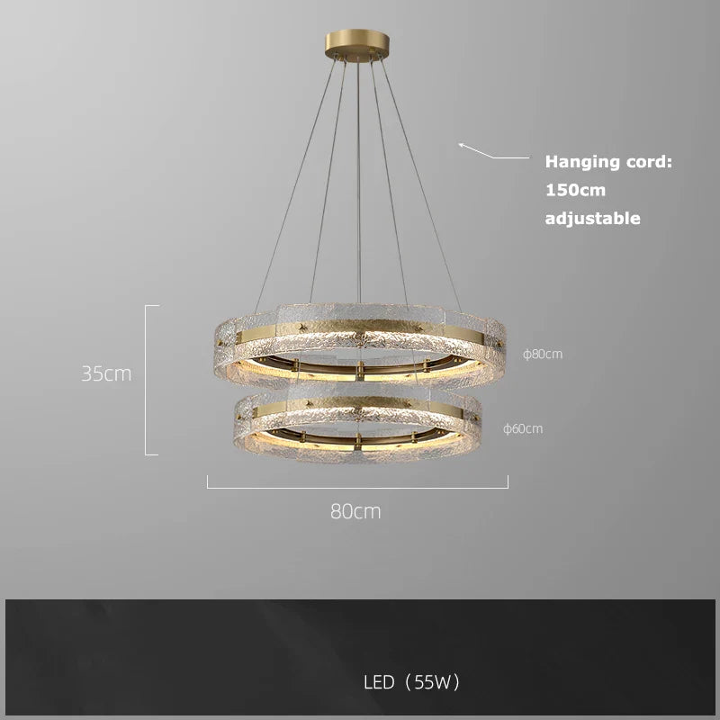 Afralia™ Nordic Glass Gold LED Chandelier, Dimmable Decorative Ceiling Fixture