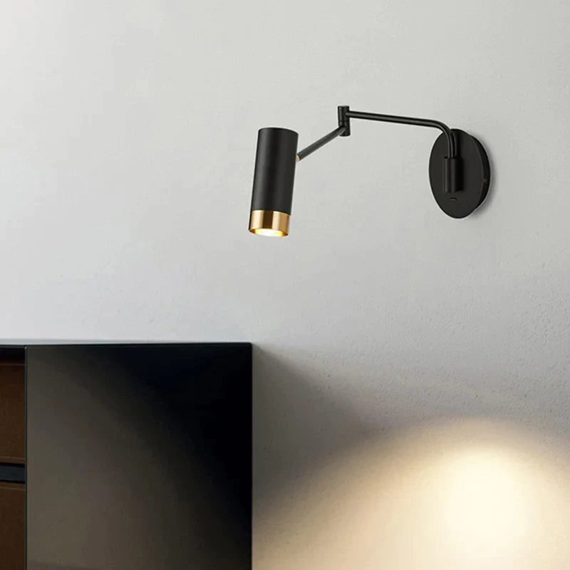 Afralia™ Luxury Modern LED Wall Lamp Swing Arm Sconce for Bedroom Study