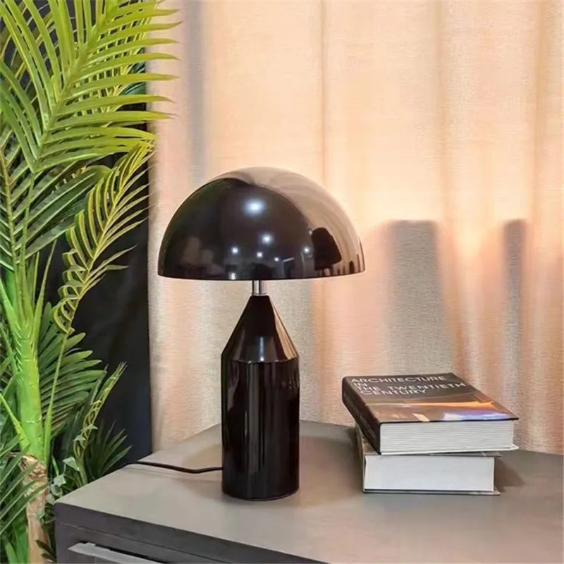 Afralia™ Atollo Black White Gold Mushroom Lamp for Bedroom Study Living Room Decor