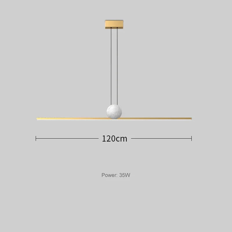 Afralia™ Copper Marble Pendant Light – Modern Nordic Long Strip Restaurant Lamp