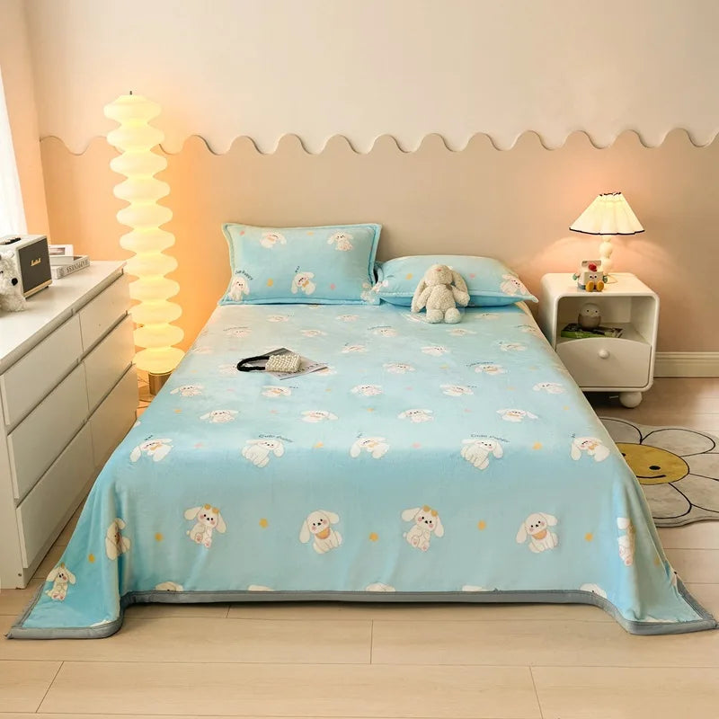 Afralia™ Cartoon Print Flannel Sofa Cover – Lightweight Plush Blanket for Adults