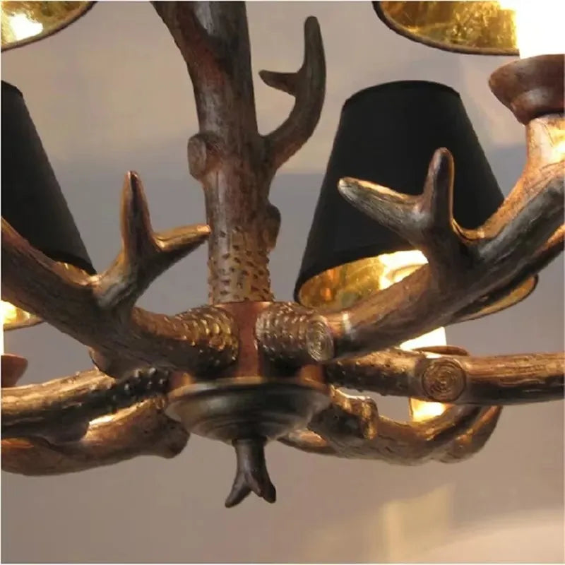 Afralia™ Retro Nordic Antlers Pendant Lamp for Home and Clothing Store