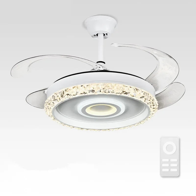 Afralia™ 42" Leaf Fan Chandelier Invisible Fan Lighting for Bedroom and Dining Room