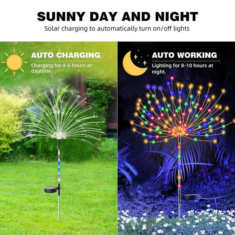 Afralia™ Solar Firework Fairy Lights for Outdoor Garden Decoration and Parties