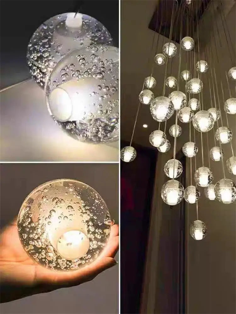 Afralia™ Crystal Ball LED Chandelier for Modern Living Room & Bedroom décor