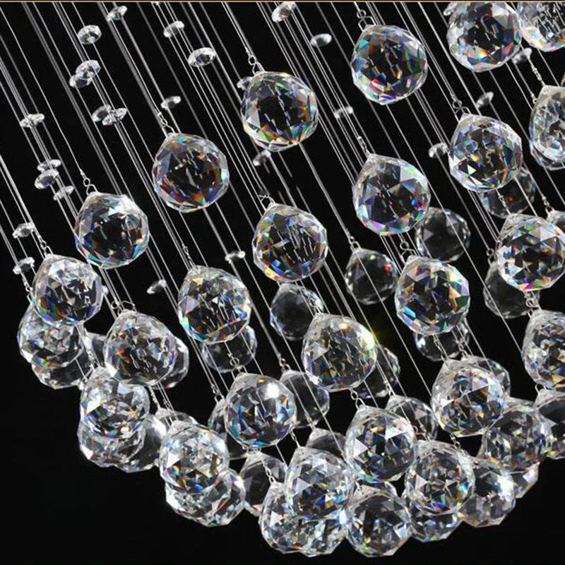 Afralia™ Spiral LED Crystal Chandelier: Modern Luxury Hanging Interior Lamp for Ladder Corridor