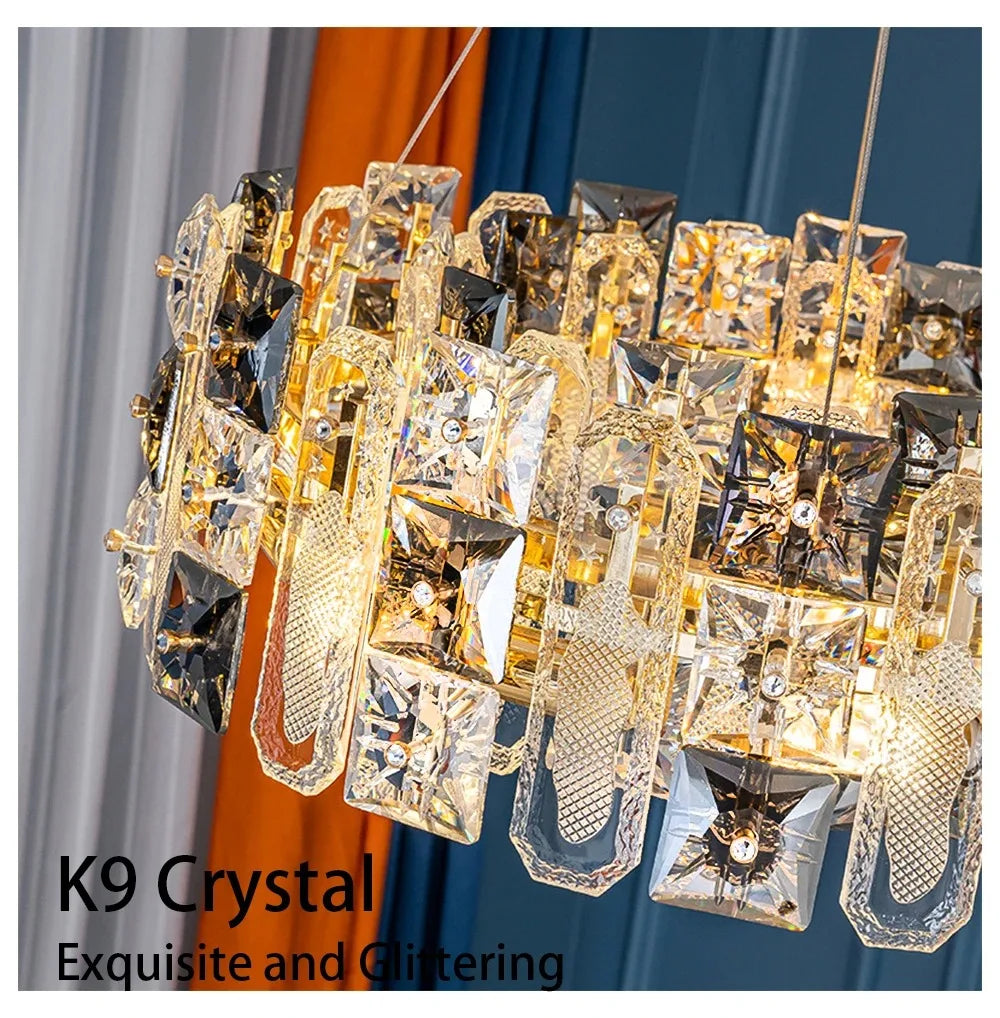 Afralia™ Crystal Pendant Chandelier for Modern Living Room and Restaurant Lighting