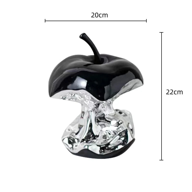 Afralia™ Silver Apple Resin Handicraft Decorative Figurine for Room Decoration
