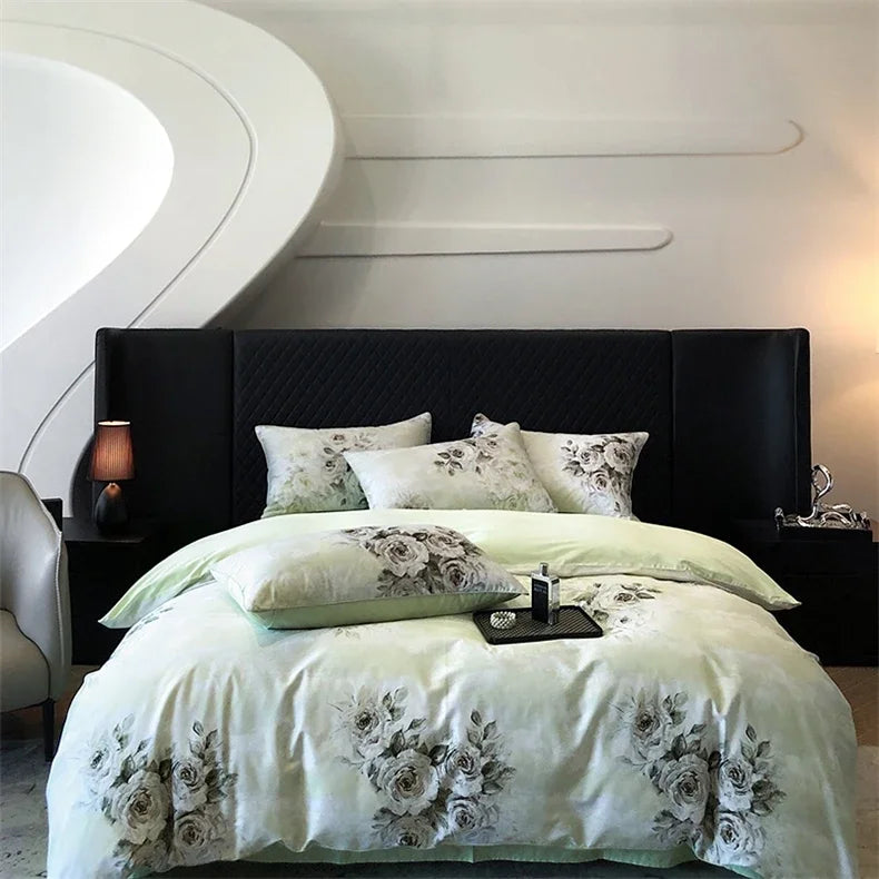 Afralia™ Colorful Egyptian Cotton Bedding Set for King Queen Europe Bed Linens