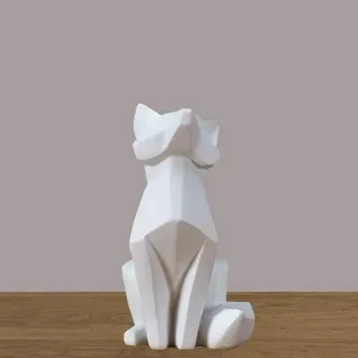 Afralia™ Geometric Fox Sculpture Modern Home Decor Abstract Ornaments Statues