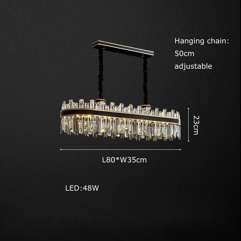 Afralia™ Crystal Chandelier Round Light Fixture for Luxury Living Room Décor