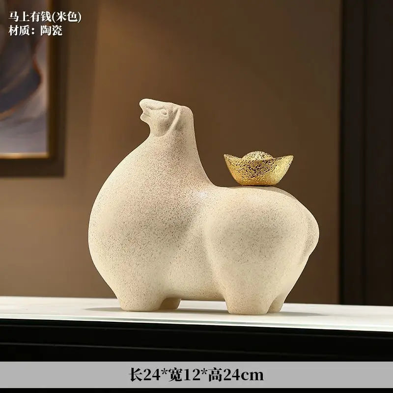 Afralia™ Horse Sculpture Figurine for Home Decor & Tabletop Ornament