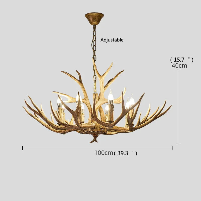 Afralia™ Antler LED Chandeliers: Creative Retro Resin Pendant Lamps for Home & Hospitality Lighting