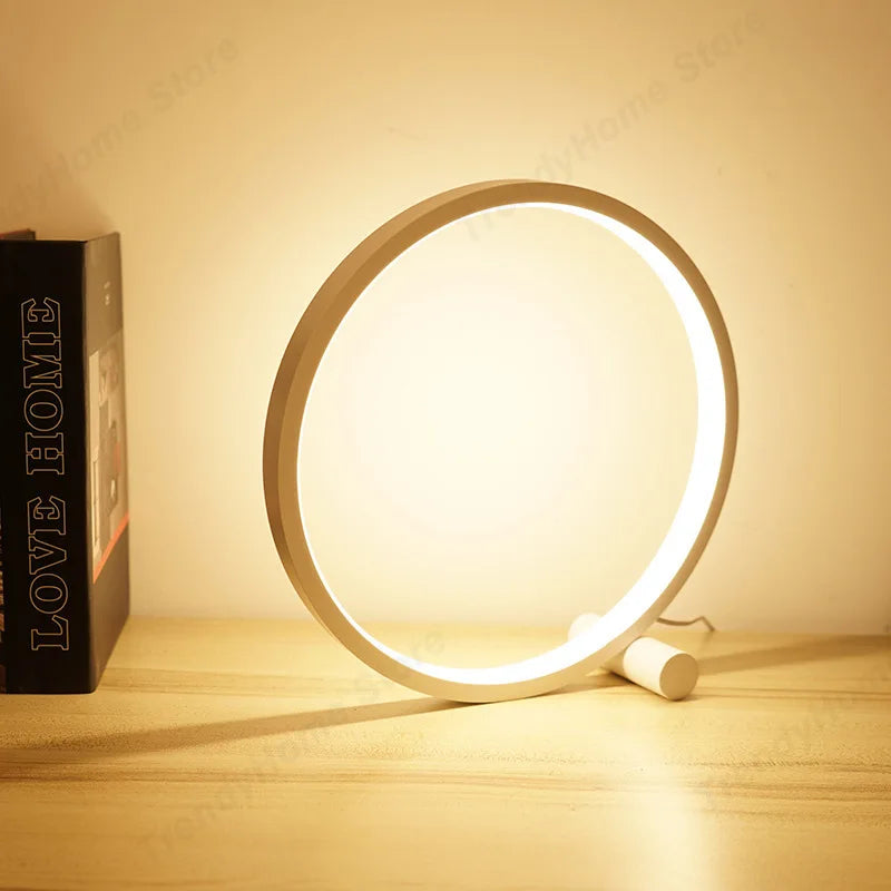 Afralia™ LED Circular Ring Table Lamp Dimmable Night Light