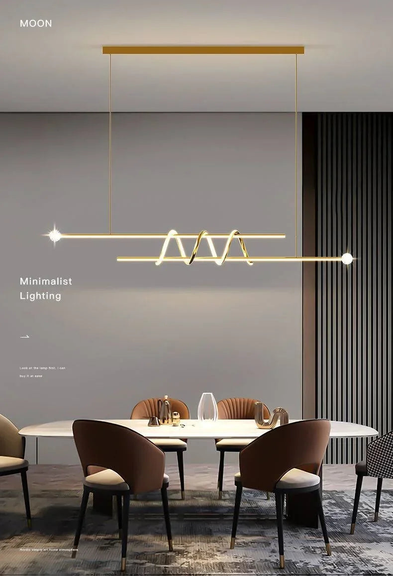 Afralia™ Modern LED Chandelier: Simple Luxury Dining Table Lamp for Bar & Restaurant