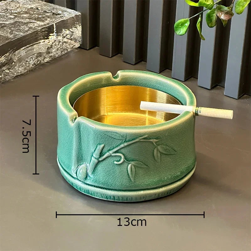 Afralia™ Bamboo Tissue Box: Ceramic Green Bamboo Design for Coffee Table & Desk Decor