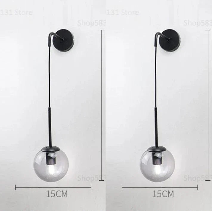 Afralia™ Glass Ball Wall Lamp - Nordic Retro LED Lighting Fixture