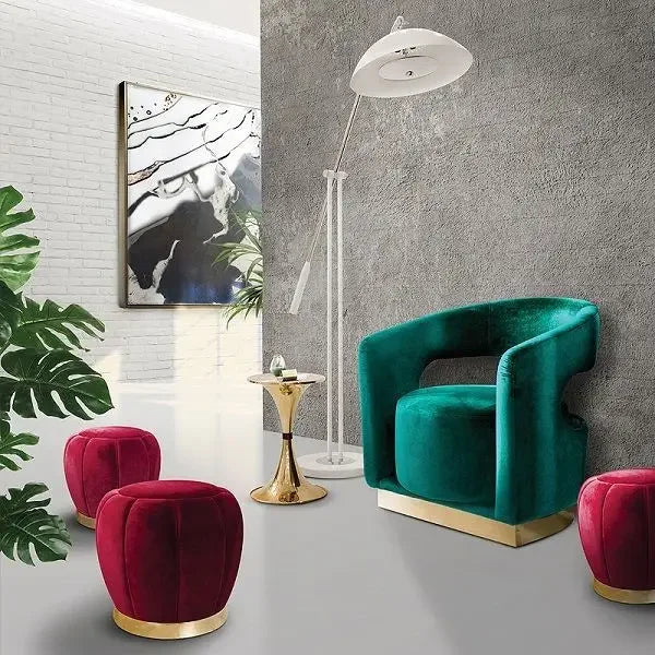 Afralia™ Nordic Luxury Bedroom Makeup Stool Ottoman, Solid Wood Vanity Chair Elegant Living Room Furniture