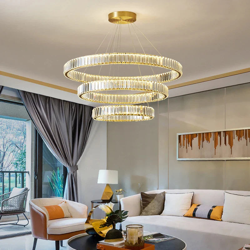Afralia™ Crystal LED Ceiling Chandelier for Living Room & Bedroom Lighting