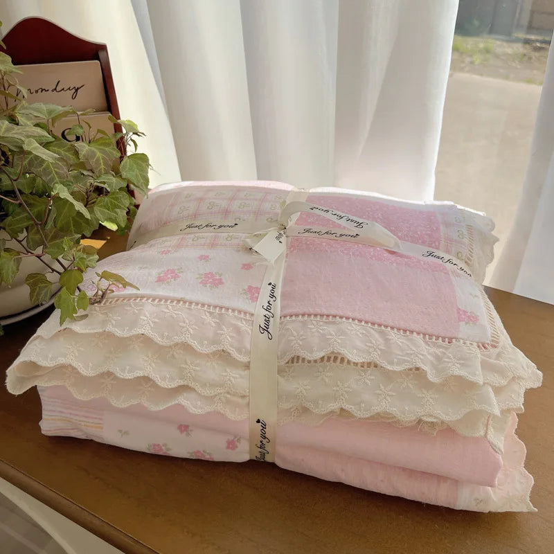 Afralia™ Lace Romantic Comforter Set - Full Twin Double Size Bed Linens