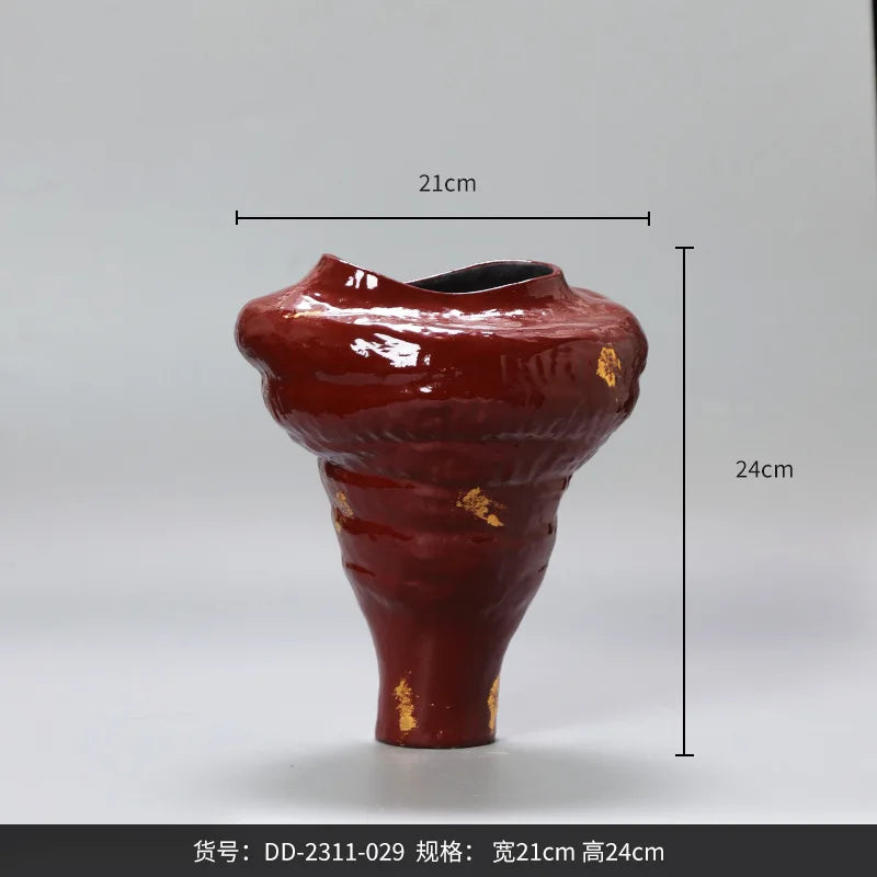 Afralia™ Ceramic Vase Handmade Ginger Jar Home Decor Flower Pot