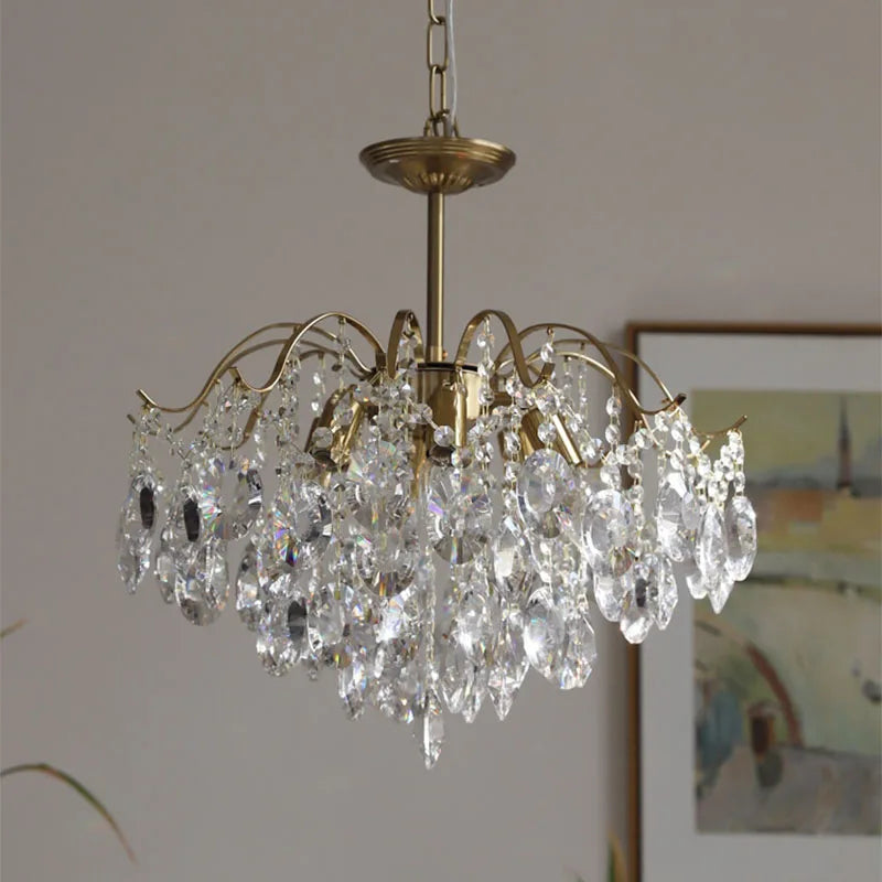 Afralia™ Retro Crystal Chandelier Pendant Light for Home Decor Luxe Living Room Bedroom