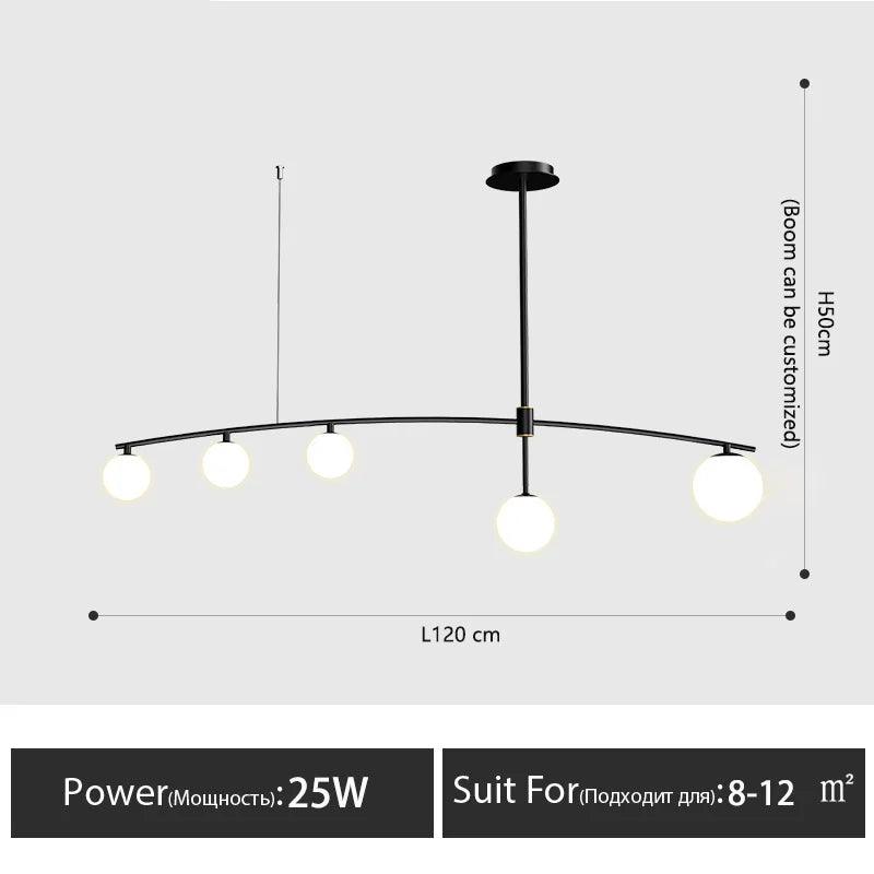 Afralia™ Modern Nordic Chandelier for Living Room Bedroom Decor LED Hanging Light