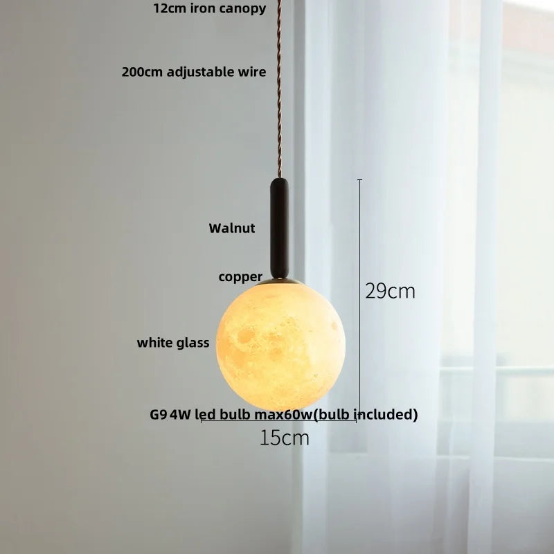 Afralia™ Amber Glass LED Pendant Light - Modern Nordic Design with Iron Base