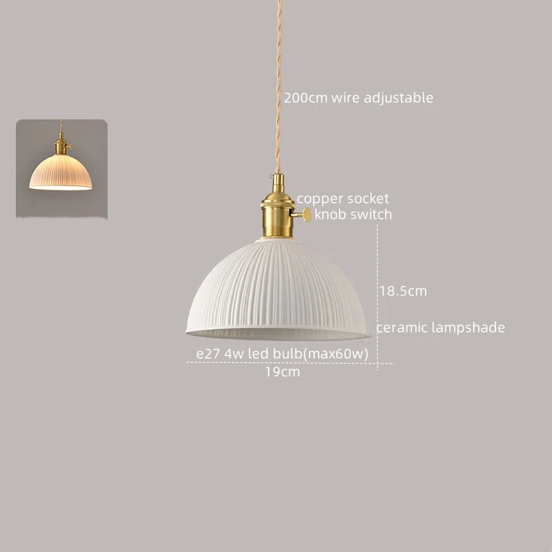 Afralia™ White Ceramic LED Pendant Lamp Modern Hanging Light Fixtures