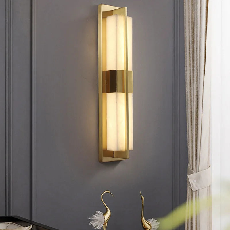 Afralia™ Outdoor Waterproof LED Wall Lighting Garden Porch Sconce Light, Imitation Marble Luminaire