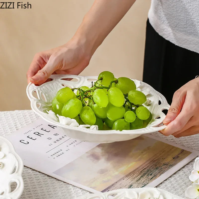 Afralia™ Rose Floral Ceramic Cup&Saucer Set for Elegant Dining and Coffee Enjoyment