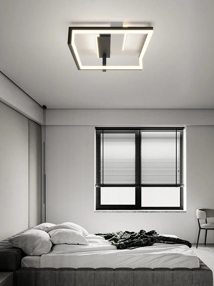 Afralia™ Modern Black Chandelier Ceiling Lamp for Living Room, Bedroom, Kitchen - Smart Lighting