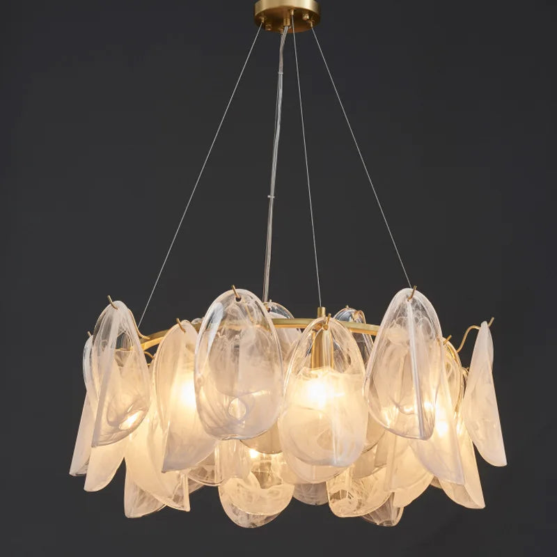 Afralia™ Modern Glass Chandelier for Living Room - Luxury Golden Ceiling Pendant