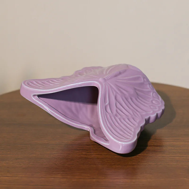 Purple Butterfly Relief Vase by Afralia™ - Home Decoration Accessory