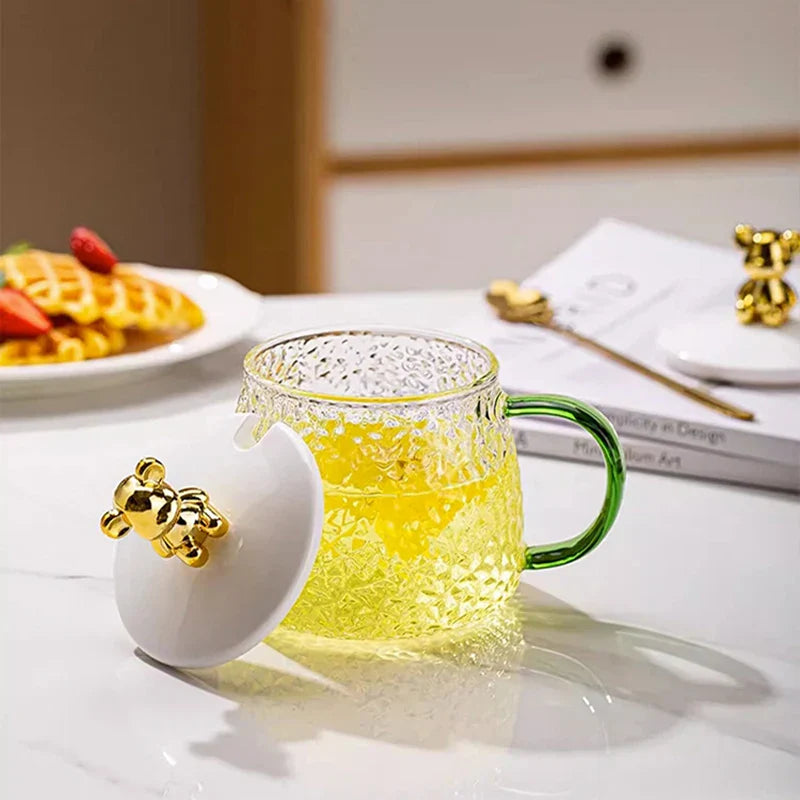 Afralia™ Glass Malleolar Stria Cup: Reusable & High Temp Resistance for Coffee, Milk, Juice