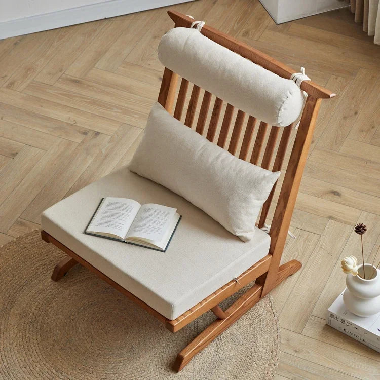 Afralia™ Solid Wood Rocking Chair | Balcony Leisure Recliner | Nordic Retro Design