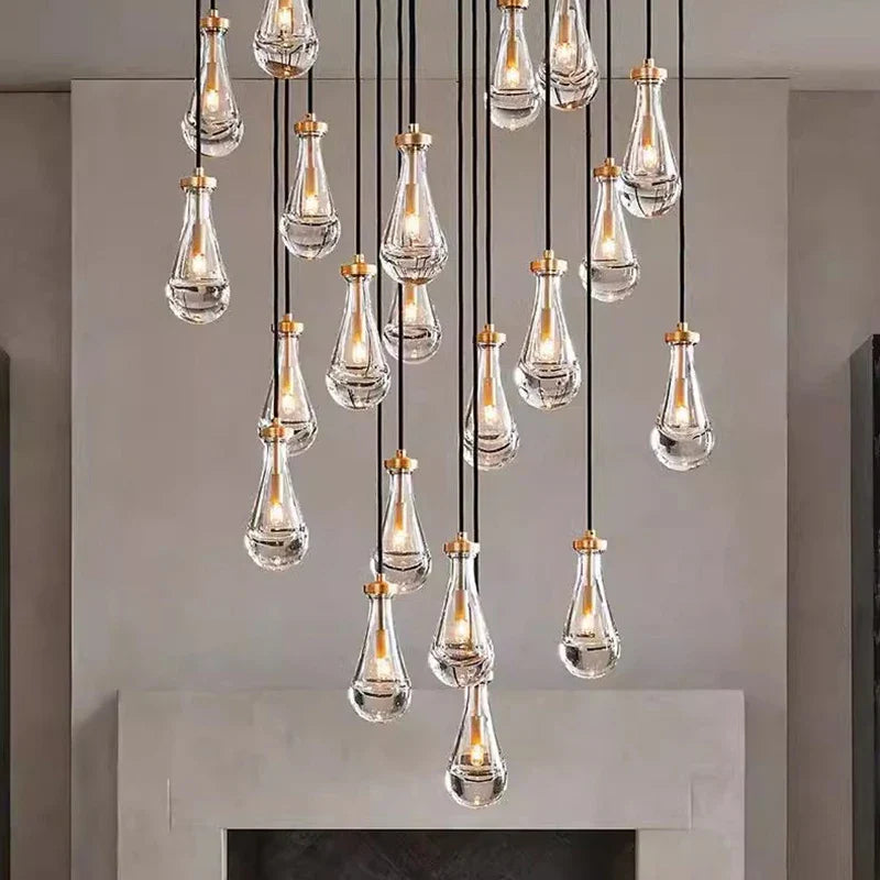 Afralia™ LED Pendant Light Chandeliers for Living Room Staircase Indoor Lighting