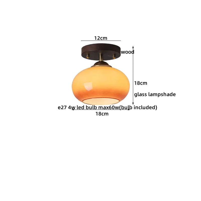 Afralia™ LED Ceiling Lamp Japanese Style Glass Modern Living Room Lighting