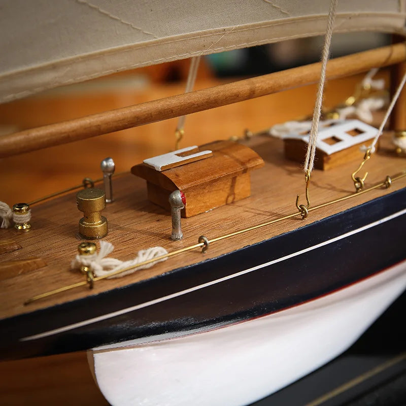 Afralia™ Wooden Sailboat Decoration, Modern Handmade Model, Pirate Ship Decor, High-grade Wood Crafts