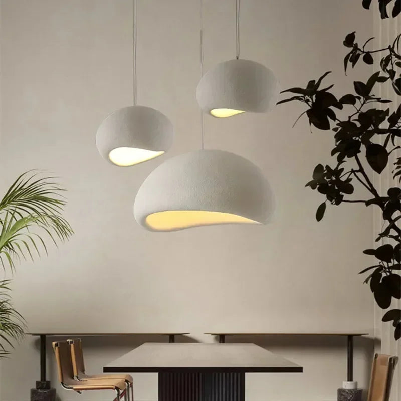 Afralia™ Minimalist LED Pendant Chandelier Light for Living Room - Wabi Sabi Design