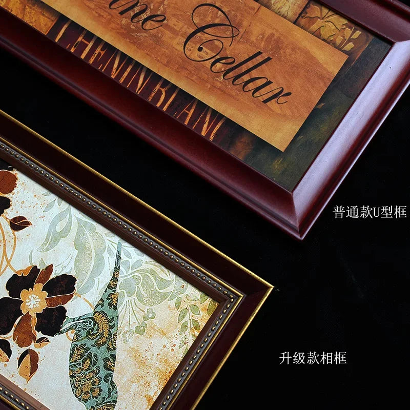 Afralia™ Vintage Wood Wall Frame Set for Living Room Decoration