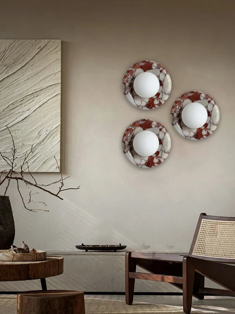 Afralia™ Jade Marble Wall Sconce Lamps: Luxury Light Fixtures for Bedroom, Bathroom, Aisle Decor