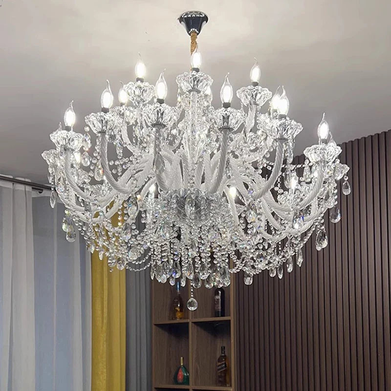 Afralia™ Crystal Chandelier: Modern Home Decoration Pendant Lights for Living & Dining Room