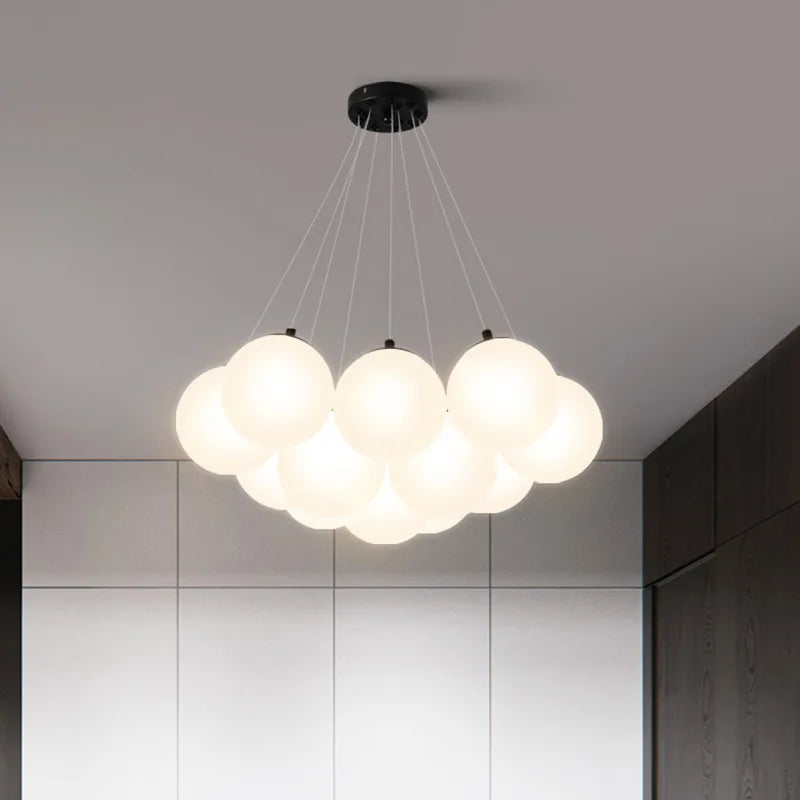 Afralia™ Nordic Glass Ball LED Chandelier for Living Room Kitchen Restaurant