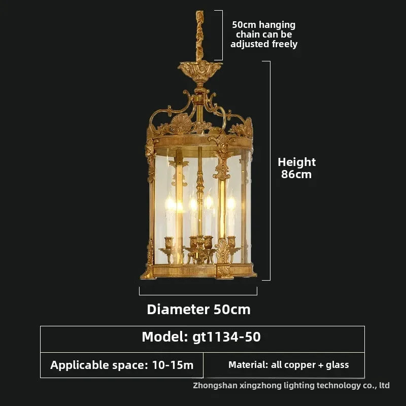 Afralia™ Luxury Copper Chandelier for European Restaurant Corridor Foyer Balcony