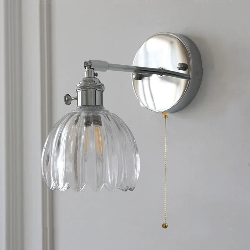 Afralia™ Clear Glass Iron Wall Lamp - Dual Light Up Down Rotate for Home Décor