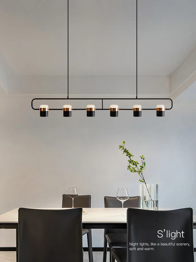 Afralia™ Strip Chandelier: Modern Minimalist Dining Room Lamp for Restaurant, Bar, and Home