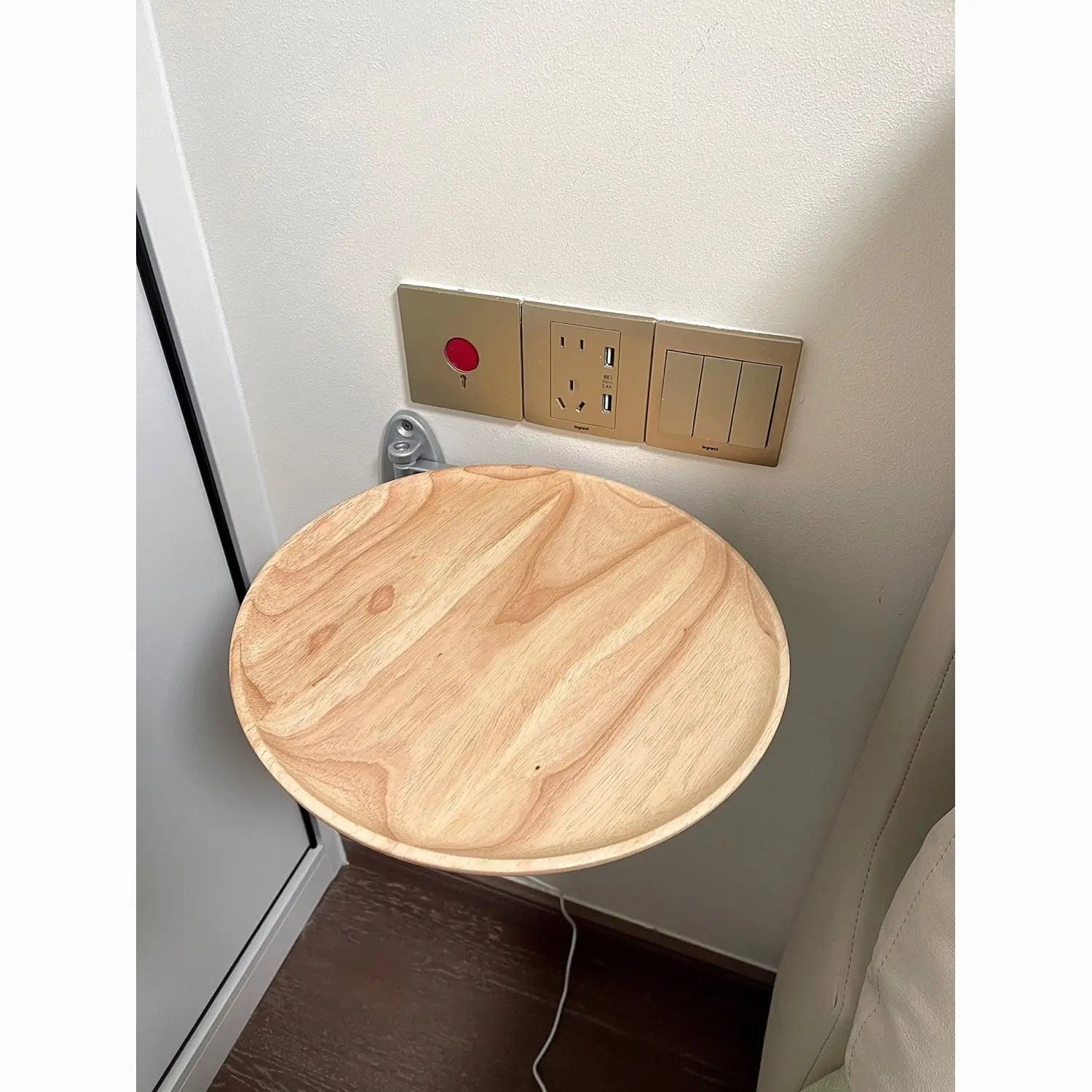 Afralia™ Wall Mounted Bedside Table with Rotating Bracket & Storage Rack