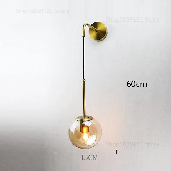 Afralia™ Glass Ball Wall Lamp - Nordic Retro LED Lighting Fixture